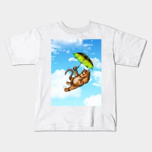 ginger cat on a windy day Kids T-Shirt